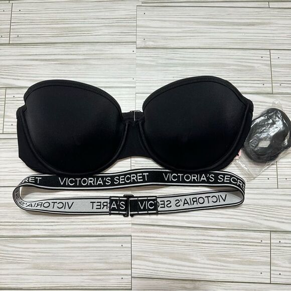 VICTORIA’S SECRET LOGO STRAP DISCONTINUED THE BEACH BANDEAU SWIMSUIT BIKINI TOP - Picture 2 of 8
